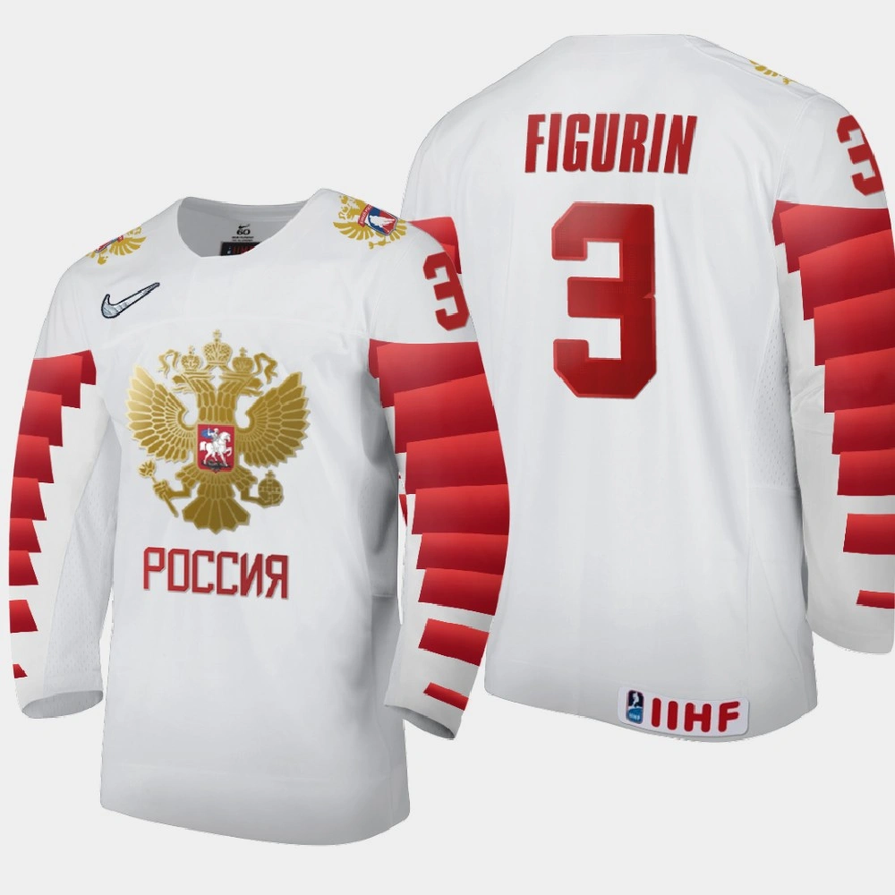 Youth Russia Alexander Figurin #3 2021 IIHF U18 World Championship Home White Jersey Youth Russia Alexander Figurin #3 2021 IIHF U18 World Championship Home White Jersey