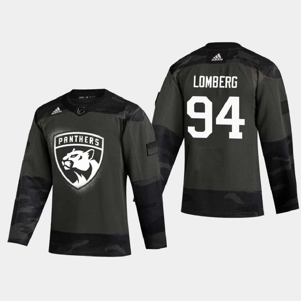 Men's Florida Panthers Ryan Lomberg #94 2020 Veterans Day Authentic Practice Camo Jersey