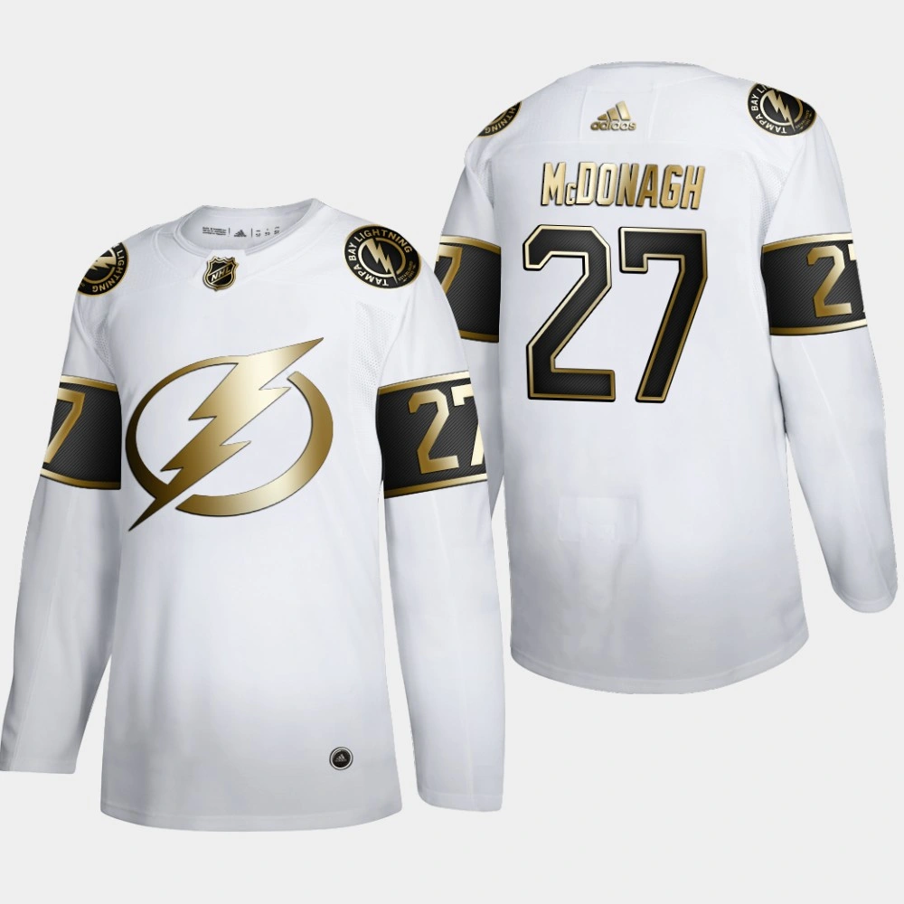 Men's Tampa Bay Lightning Ryan McDonagh #27 NHL Golden Edition White Authentic Jersey