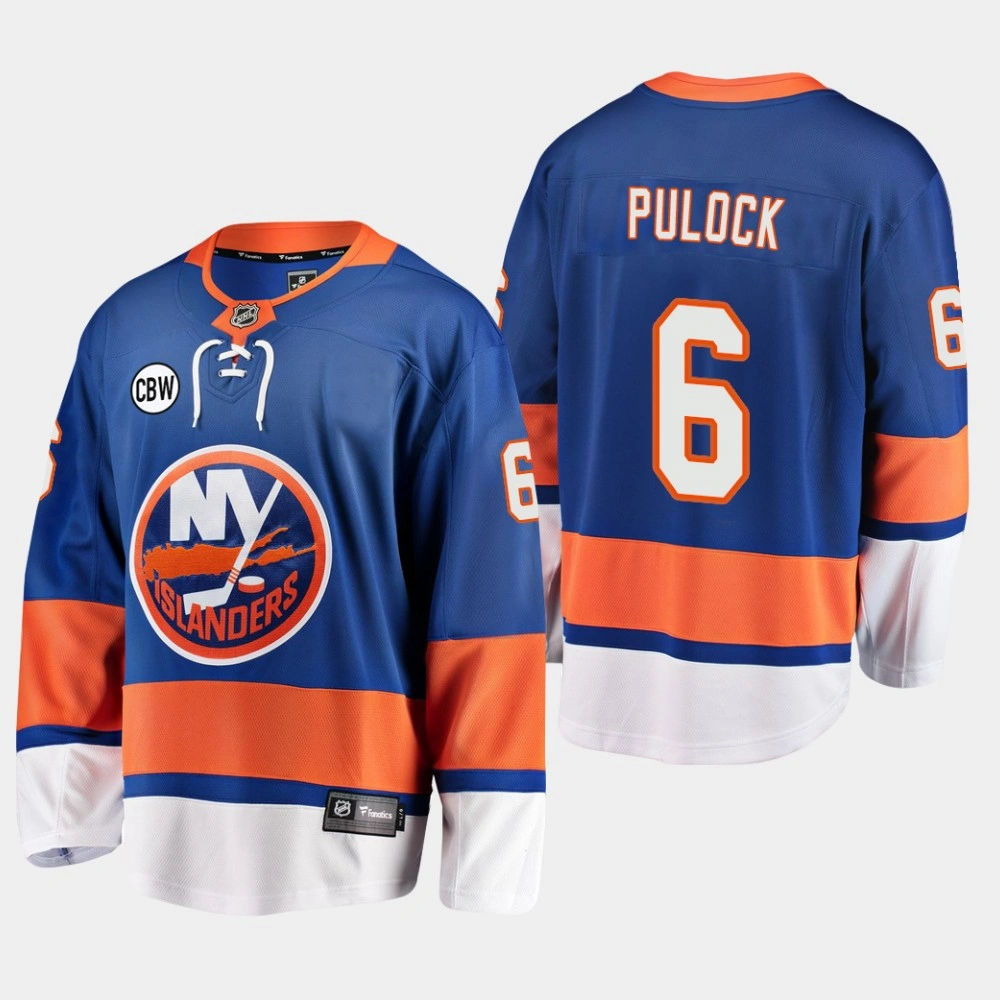 Men's New York Islanders Ryan Pulock #6 2018-19 Home Royal Premier CBW Jersey