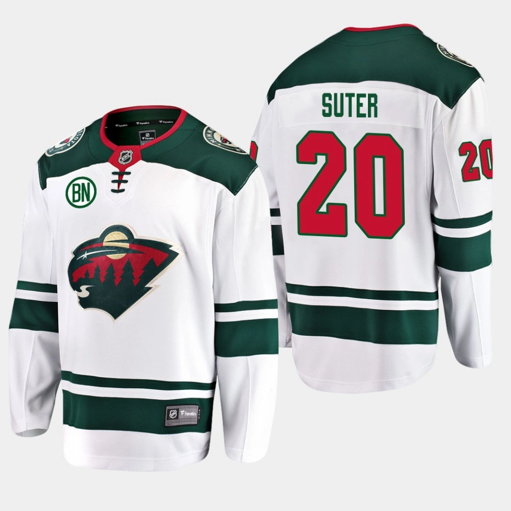 Ryan Suter #20 Minnesota Wild Away White Men's Jersey with BN Patch