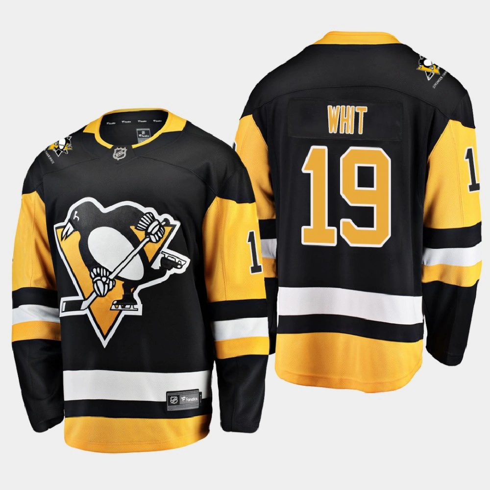 Men's Pittsburgh Penguins Ryan Whitney #19 Retired Player Nikename Home Black Jersey