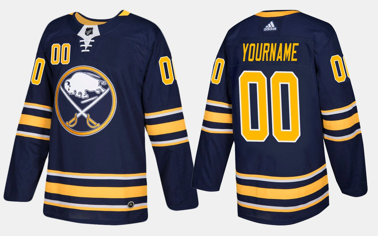 Buffalo Sabres #00 Custom Home Navy Jersey