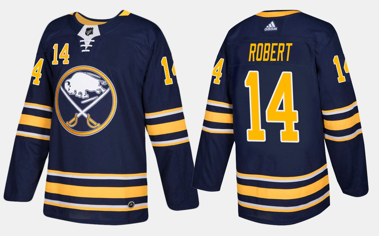 Women's Buffalo Sabres #14 Retired Rene Robert Home Navy Jersey