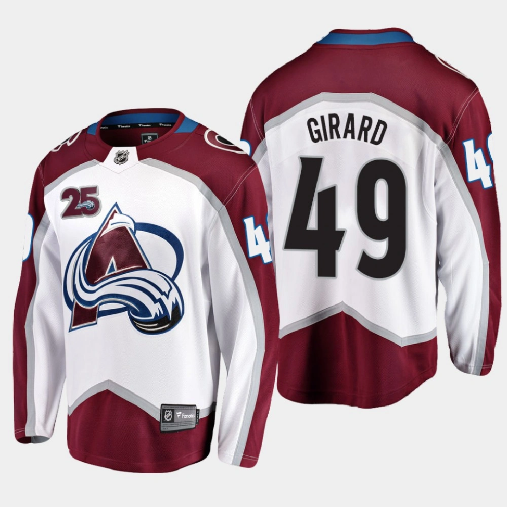 Colorado Avalanche Samuel Girard #49 2020-21 25th Anniversary Away White Jersey - Men