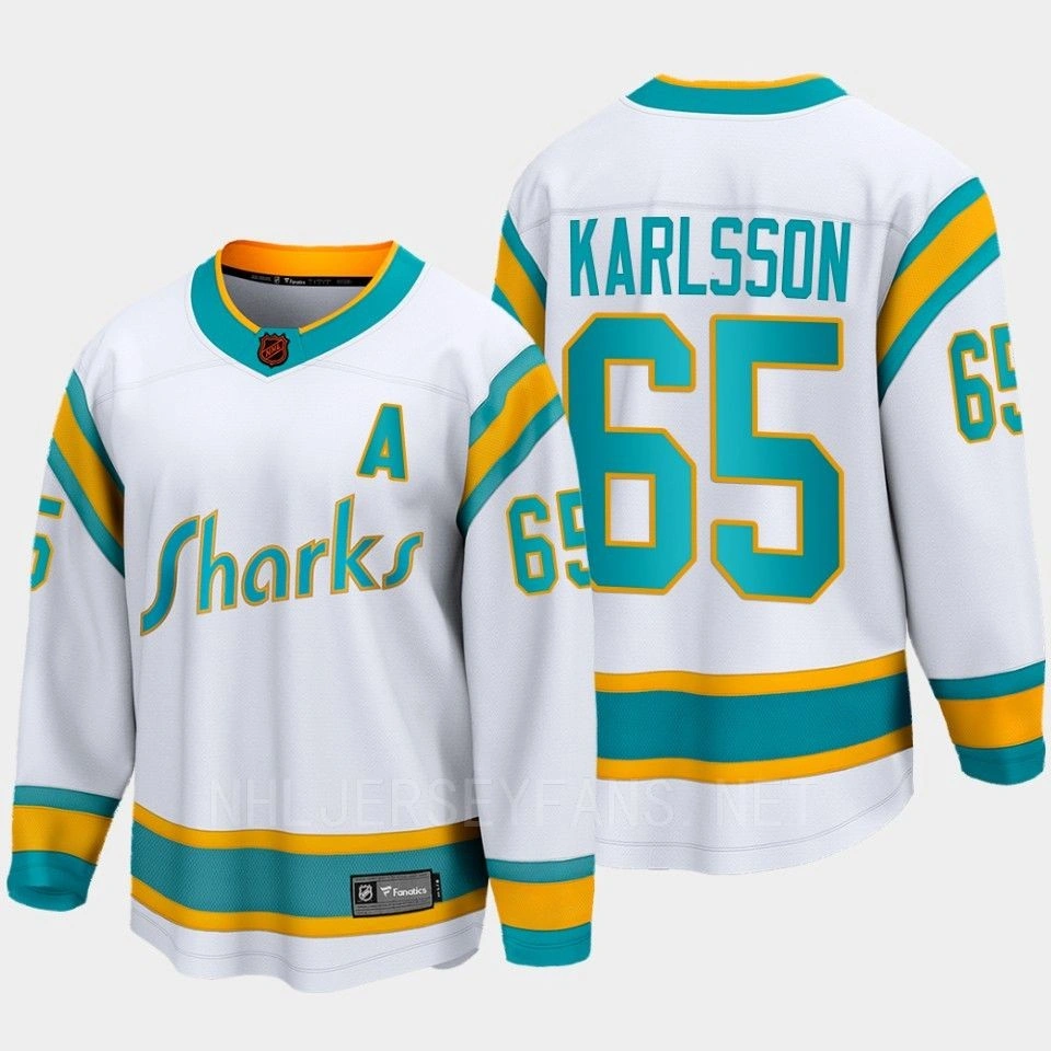 Women's Erik Karlsson San Jose Sharks 2022 Special Edition 2.0 Breakaway Player Retro White Jersey