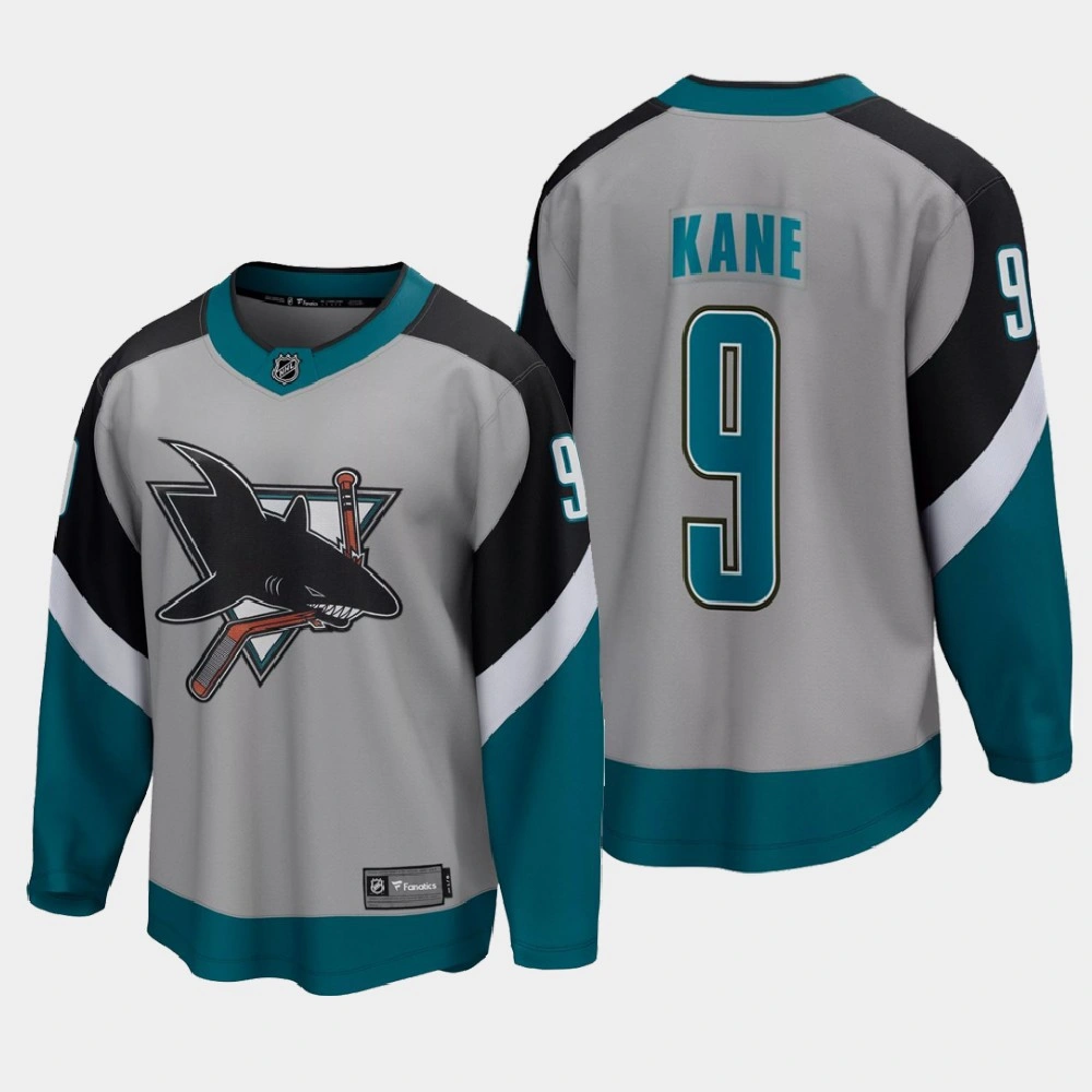 Youth San Jose Sharks Evander Kane #9 Reverse Retro 2020-21 Breakaway Player Grey Jersey