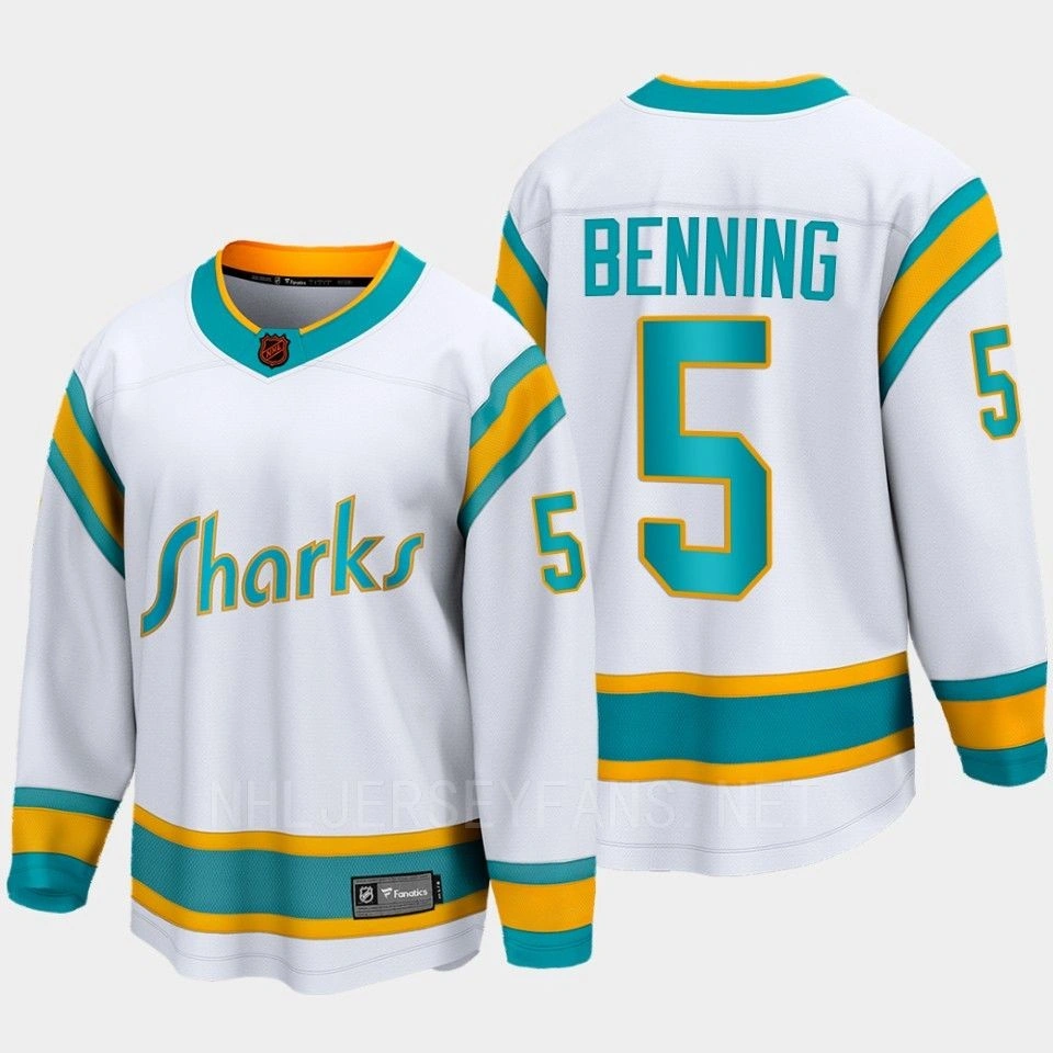 Youth Matt Benning San Jose Sharks 2022 Special Edition 2.0 Breakaway Player Retro White Jersey