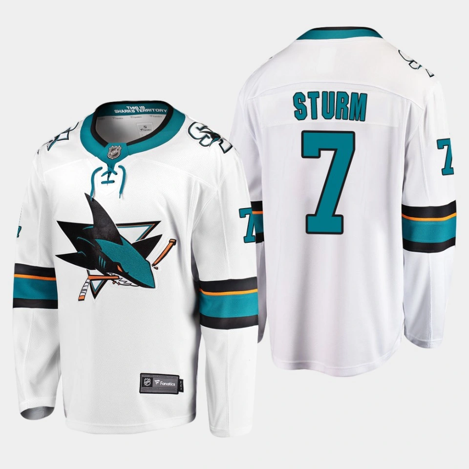 San Jose Sharks Nico Sturm Away White #7 Jersey Breakaway Player