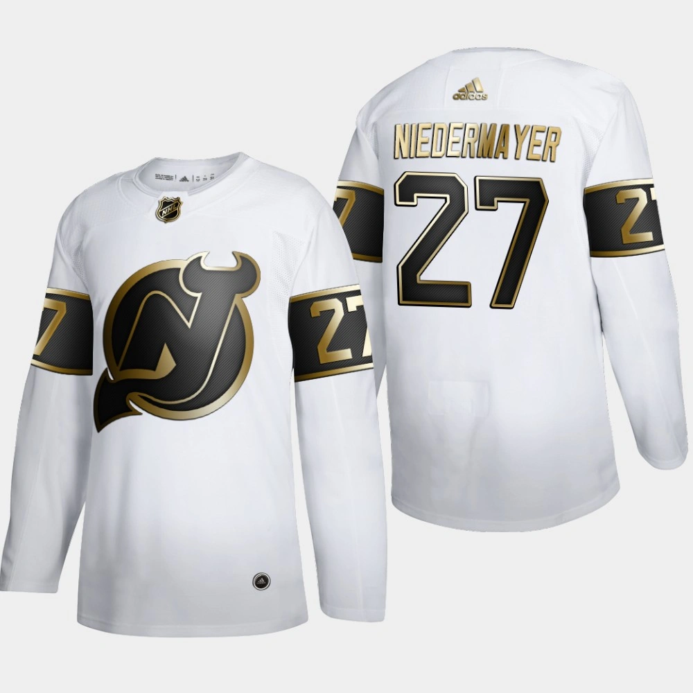 Women's New Jersey Devils Scott Niedermayer #27 NHL Golden Edition White Retired Authentic Jersey