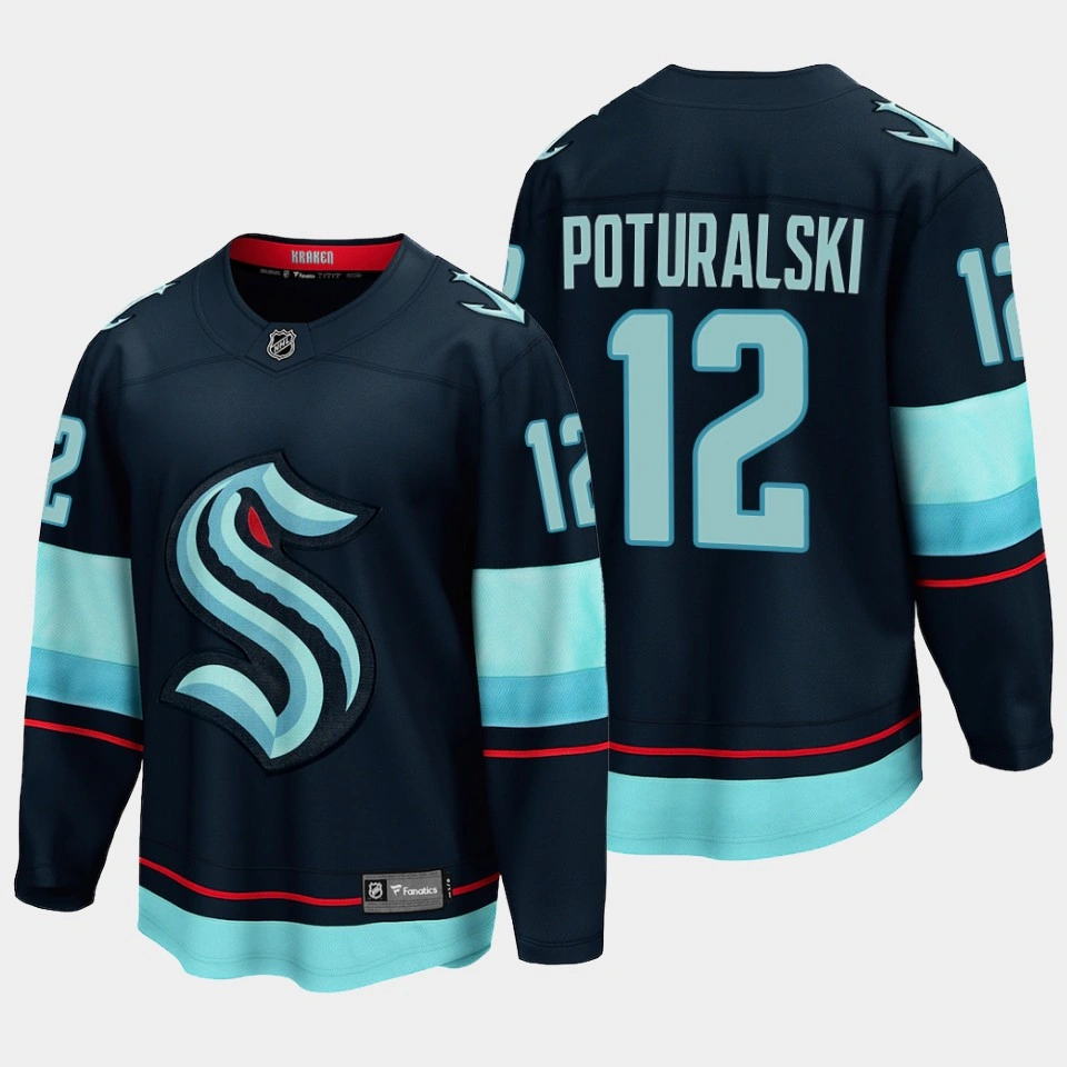 Andrew Poturalski Seattle Kraken Home Breakaway Player Navy Jersey