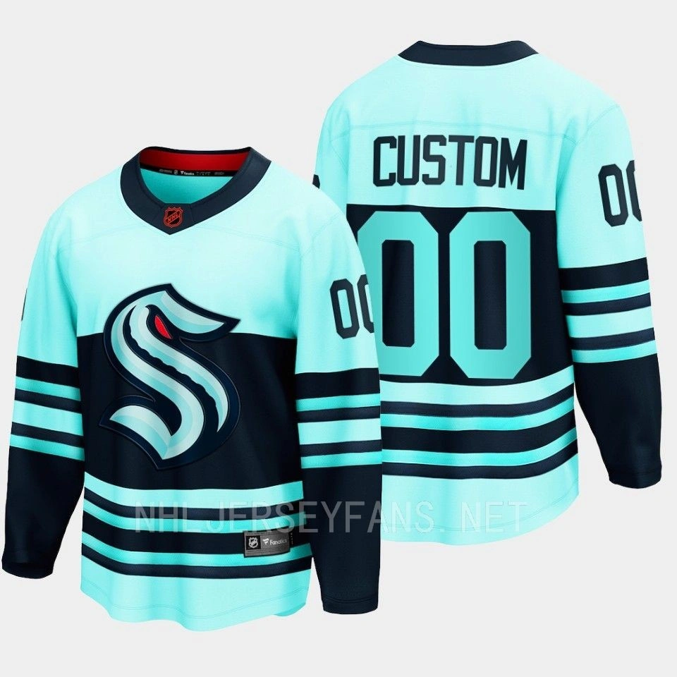 Custom Seattle Kraken 2022 Special Edition 2.0 Breakaway Retro Teal Jersey