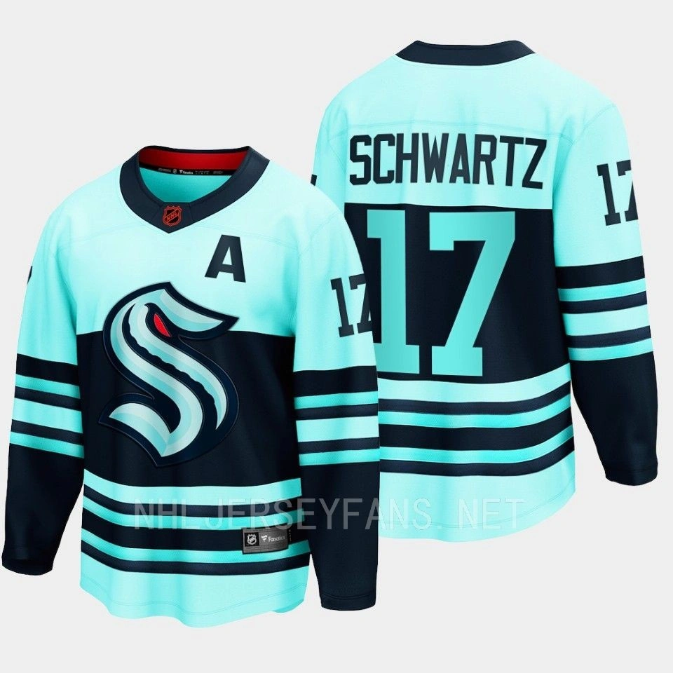 Jaden Schwartz Seattle Kraken 2022 Special Edition 2.0 Breakaway Retro Teal Jersey