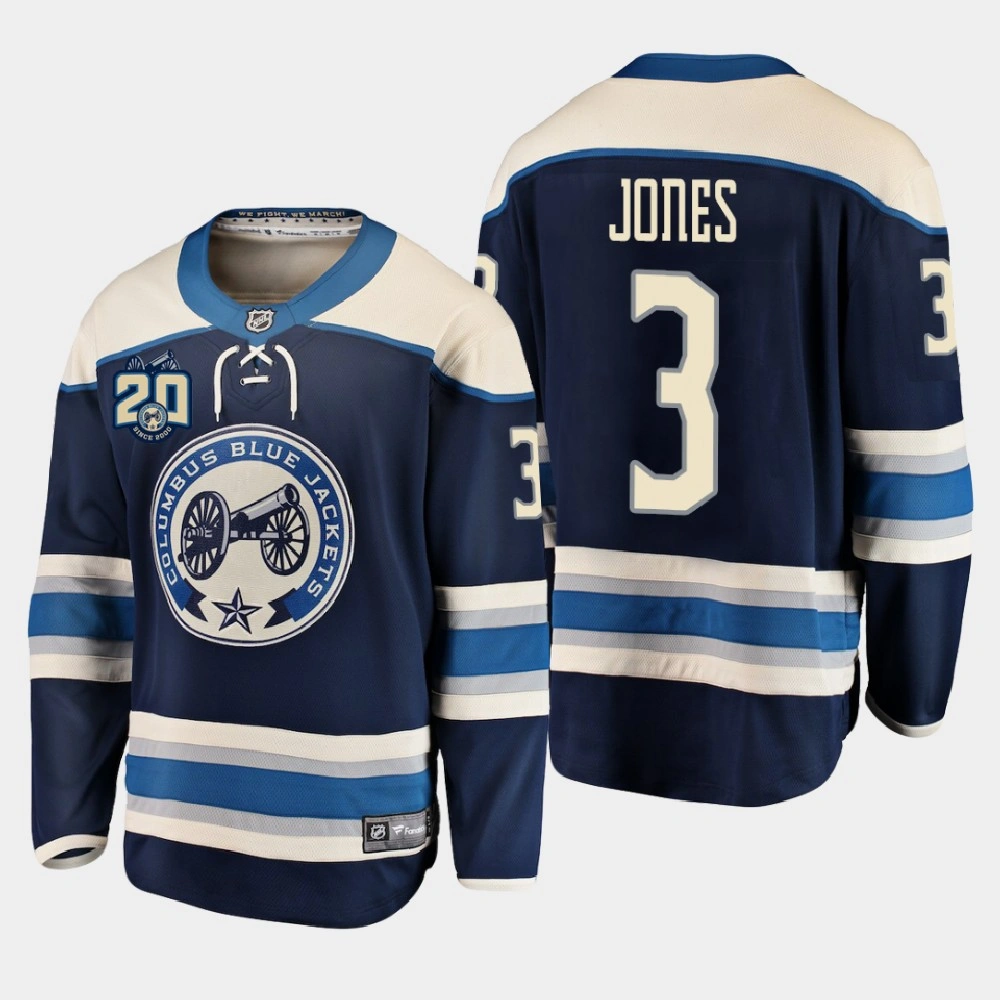 Women's Columbus Blue Jackets Seth Jones #3 20th Anniversary Alternate Navy Jersey Women's Columbus Blue Jackets Seth Jones #3 20th Anniversary Alternate Navy Jersey