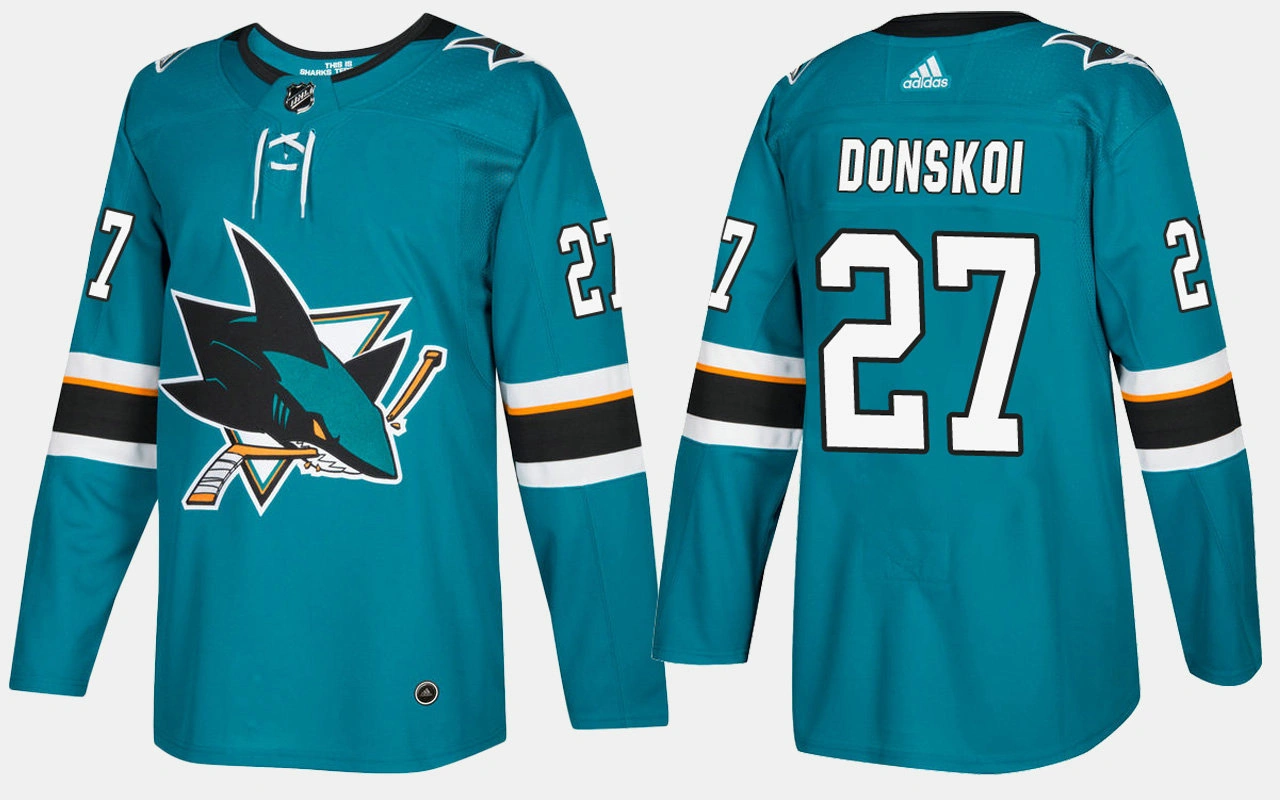 San Jose Sharks #27 Joonas Donskoi Home Teal Jersey
