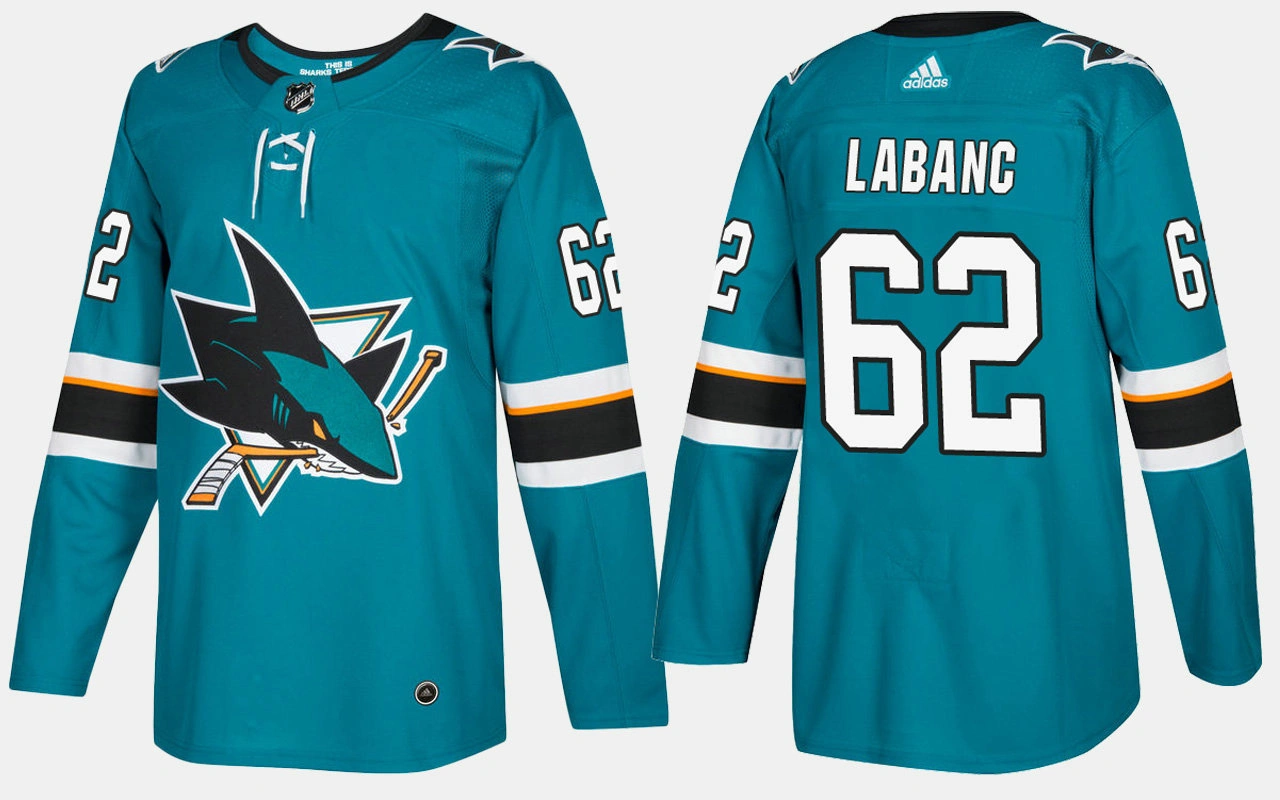 San Jose Sharks #62 Kevin Labanc Home Teal Jersey