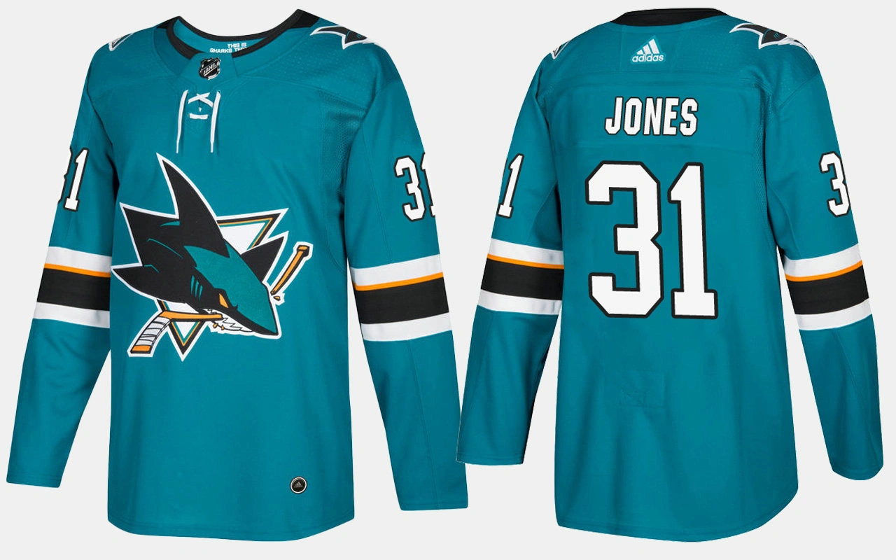 Youth San Jose Sharks #31 Martin Jones Home Teal Jersey Youth San Jose Sharks #31 Martin Jones Home Teal Jersey