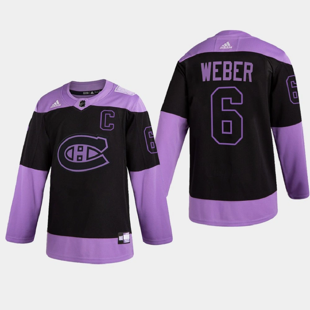 Women's Montreal Canadiens Shea Weber 2021 Hockey Fights Cancer Night Purple Jersey Women's Montreal Canadiens Shea Weber 2021 Hockey Fights Cancer Night Purple Jersey
