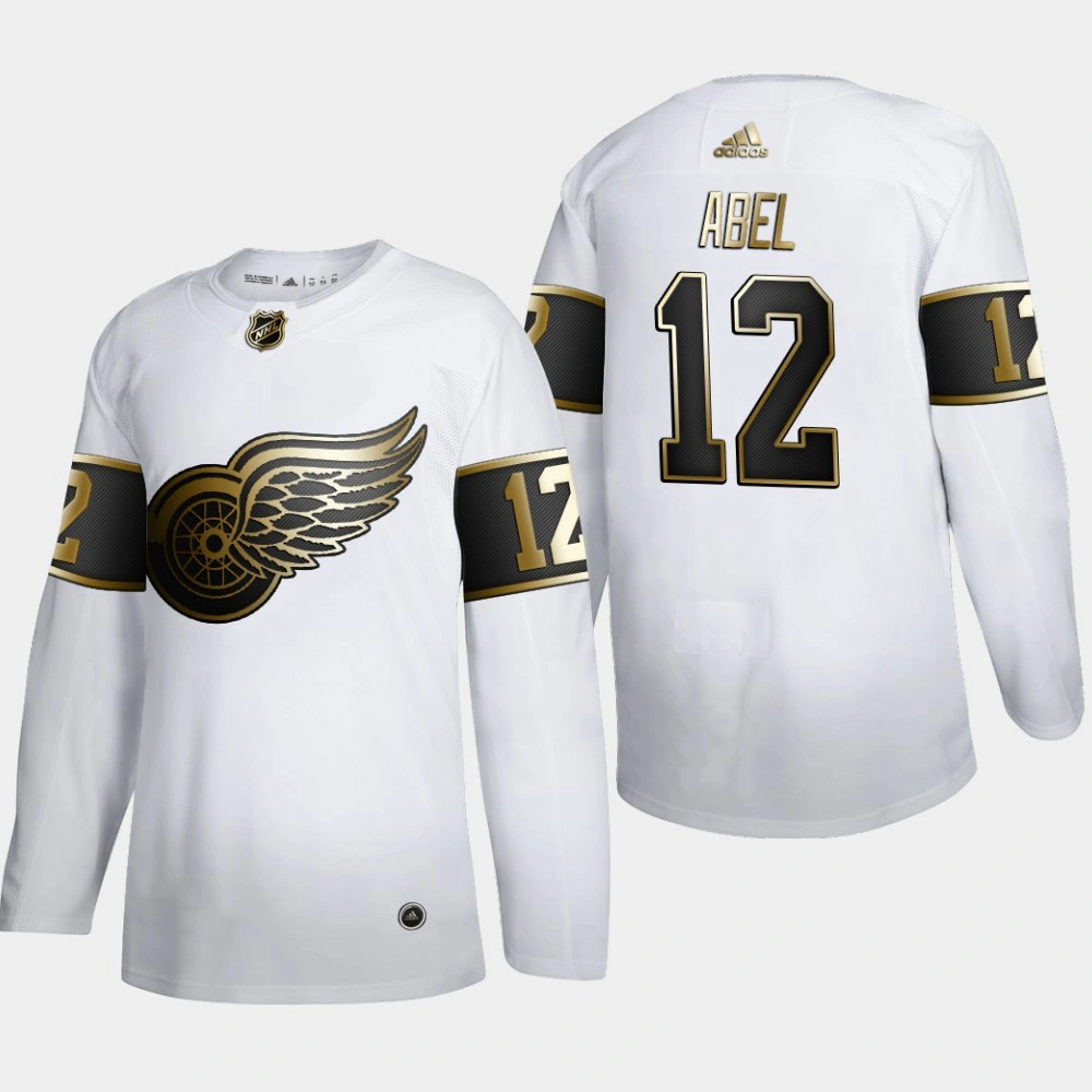 Women's Detroit Red Wings Sid Abel #12 NHL Golden Edition White Retired Authentic Jersey