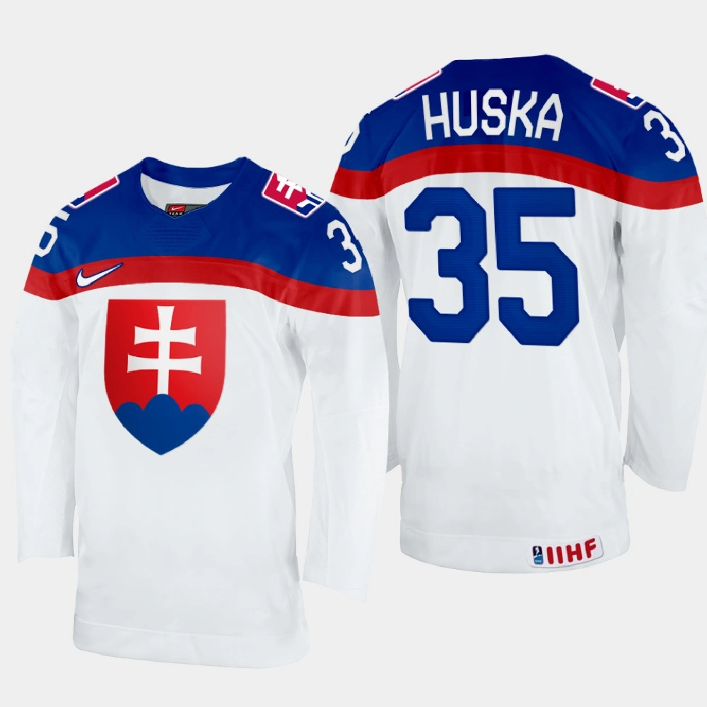 Women's Adam Huska 2022 IIHF World Championship Slovakia Hockey Jersey White #35 Uniform