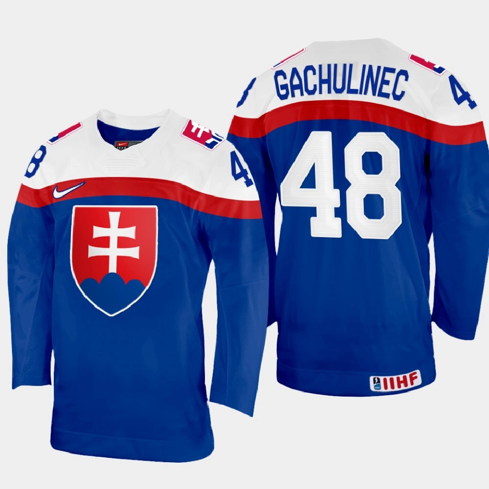 Women's Slovakia #48 Daniel Gachulinec 2022 IIHF World Championship Blue Away Jersey Women's Slovakia #48 Daniel Gachulinec 2022 IIHF World Championship Blue Away Jersey