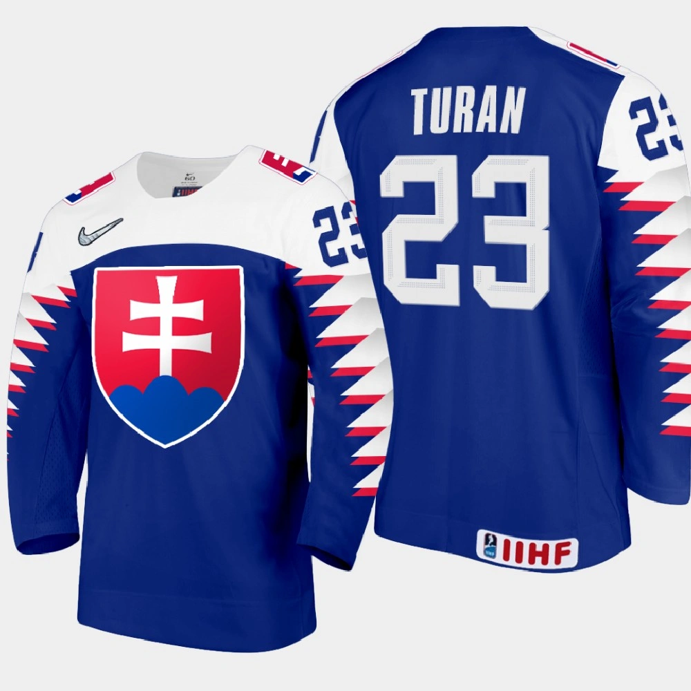 Youth Slovakia Team Oliver Turan #23 2021 IIHF World Junior Championship Away Blue Jersey Youth Slovakia Team Oliver Turan #23 2021 IIHF World Junior Championship Away Blue Jersey