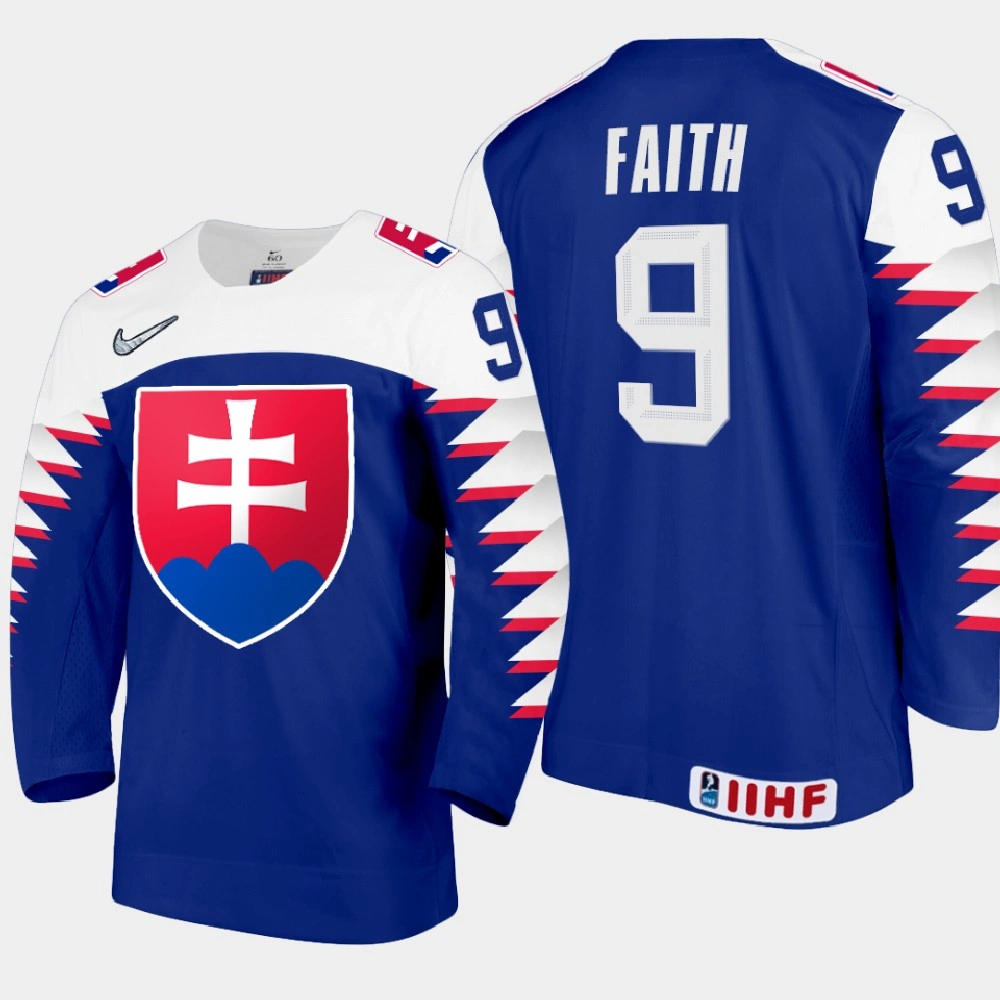 Women's Slovakia Team Roman Faith #9 2021 IIHF World Junior Championship Away Blue Jersey Women's Slovakia Team Roman Faith #9 2021 IIHF World Junior Championship Away Blue Jersey