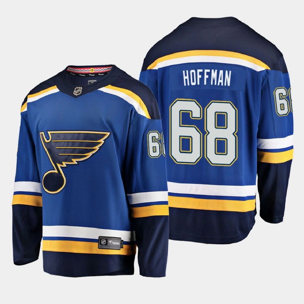Men's St. Louis Blues Mike Hoffman #68 Home 2020-21 Breakaway Player Blue Jersey