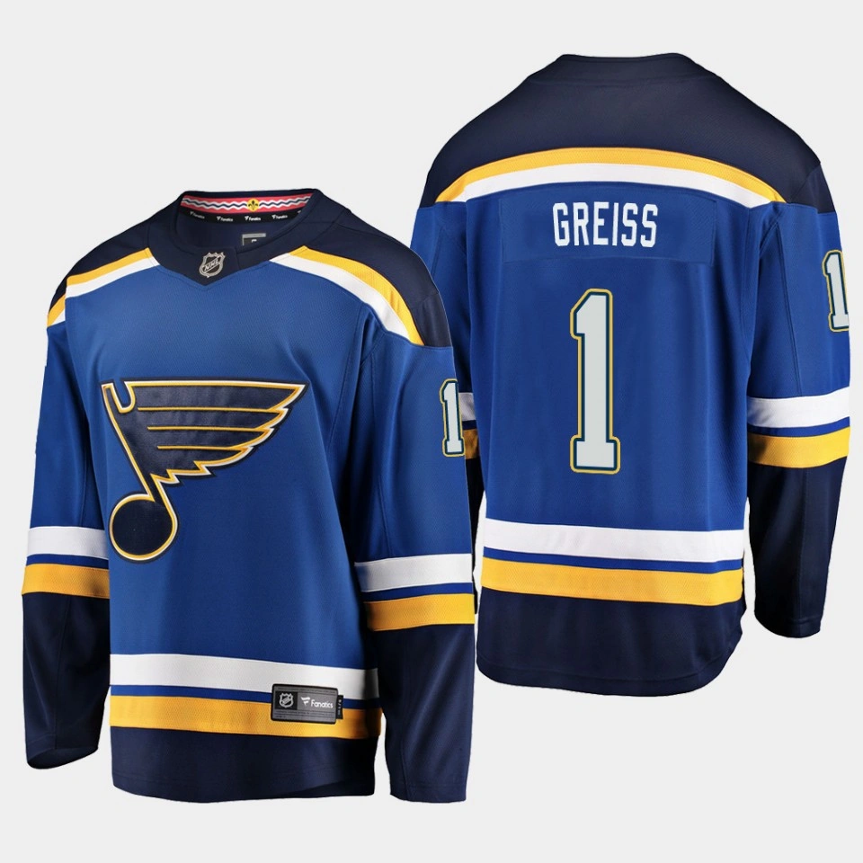 St. Louis Blues Thomas Greiss Home Blue #1 Jersey Breakaway Player