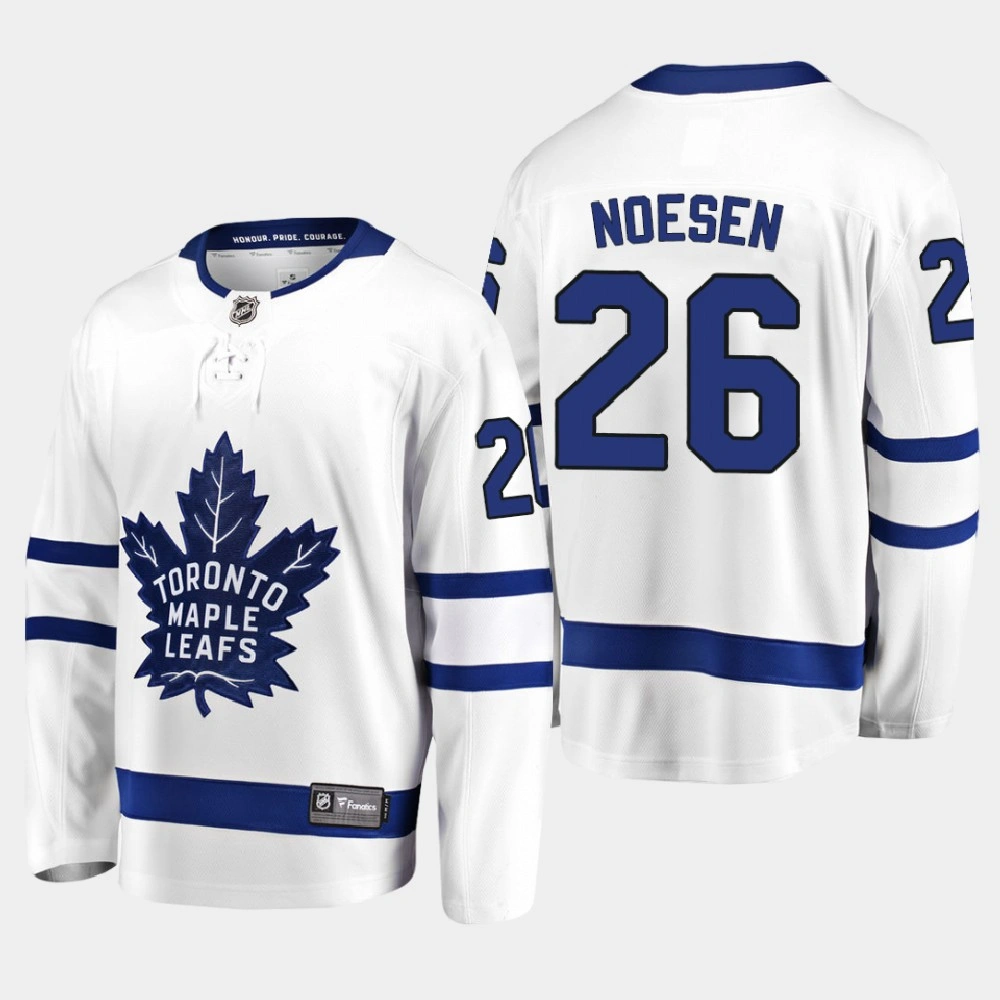 Men's Toronto Maple Leafs Stefan Noesen #26 Away White Jersey