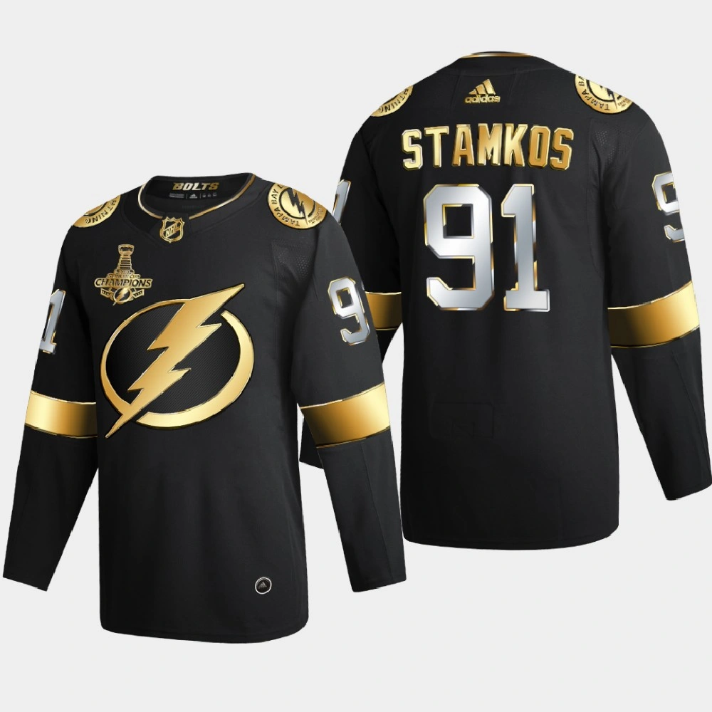 Men's Tampa Bay Lightning Steven Stamkos #91 2020 Stanley Cup Champions Authentic Golden Limited Black Jersey Men's Tampa Bay Lightning Steven Stamkos #91 2020 Stanley Cup Champions Authentic Golden Limited Black Jersey