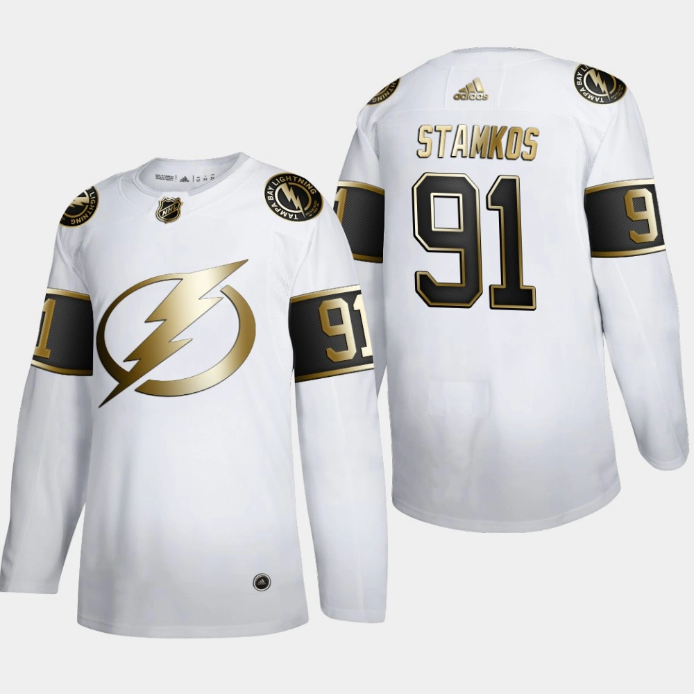 Women's Tampa Bay Lightning Steven Stamkos #91 NHL Golden Edition White Authentic Jersey Women's Tampa Bay Lightning Steven Stamkos #91 NHL Golden Edition White Authentic Jersey