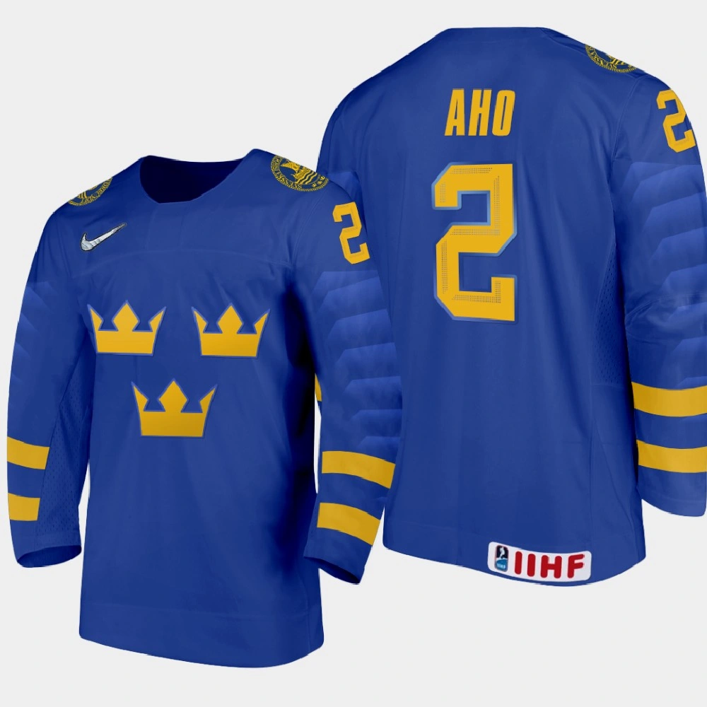 Youth Sweden Simon Aho #2 2021 IIHF U18 World Championship Away Blue Jersey Youth Sweden Simon Aho #2 2021 IIHF U18 World Championship Away Blue Jersey