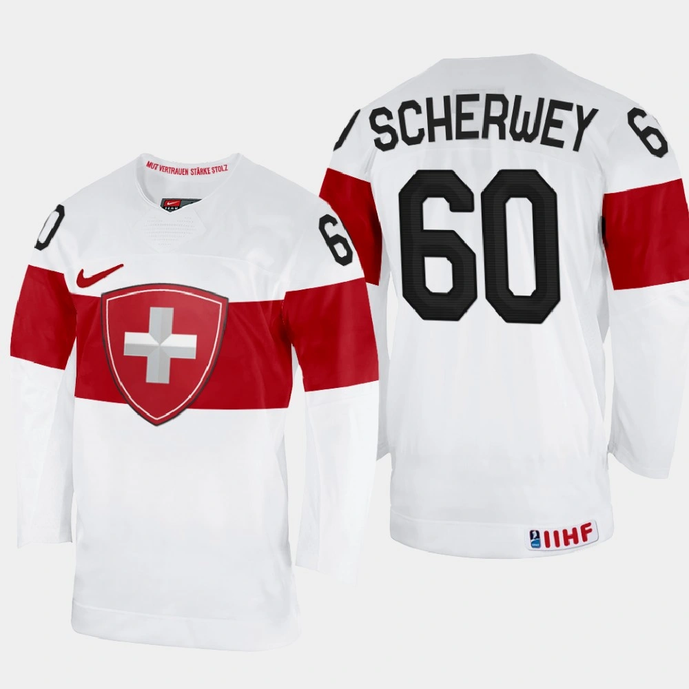 Switzerland #60 Tristan Scherwey 2022 IIHF World Championship White Home Jersey