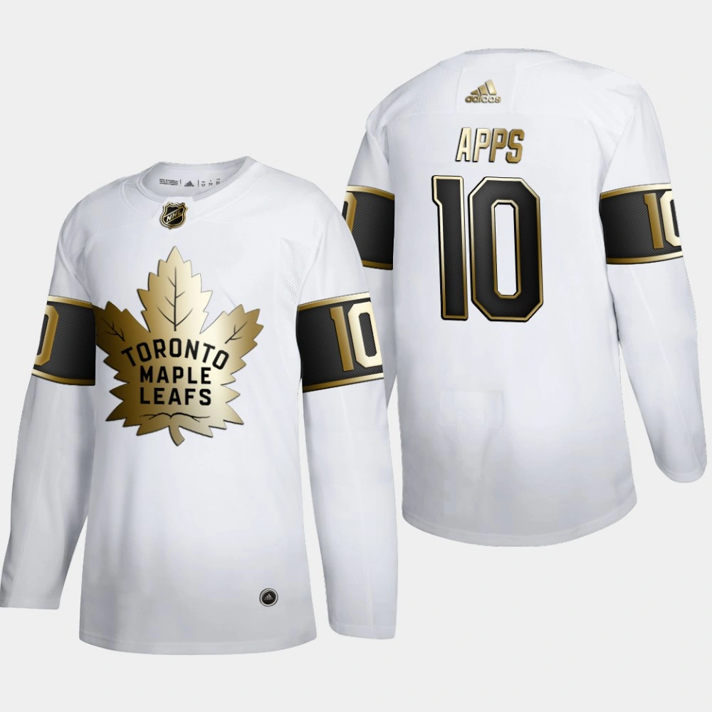 Women's Toronto Maple Leafs Syl Apps #10 NHL Golden Edition White Retired Authentic Jersey