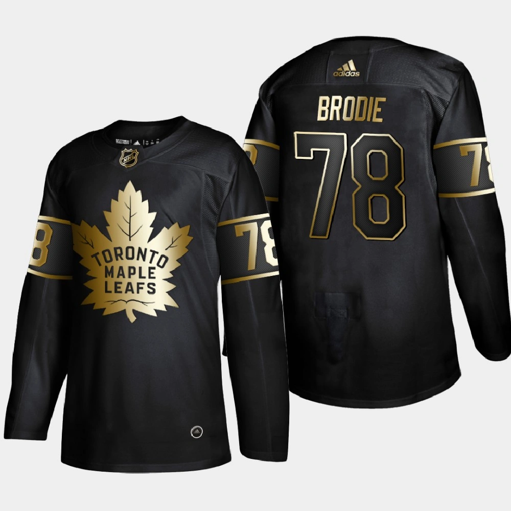 Men's Toronto Maple Leafs T. J. Brodie #78 Golden Edition Black Authentic Player Jersey Men's Toronto Maple Leafs T. J. Brodie #78 Golden Edition Black Authentic Player Jersey