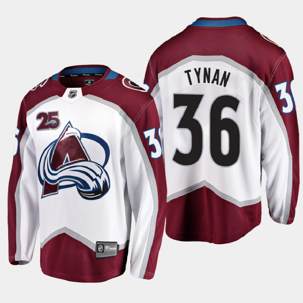 Youth Colorado Avalanche T.J. Tynan #36 2020-21 25th Anniversary Away White Jersey - Men
