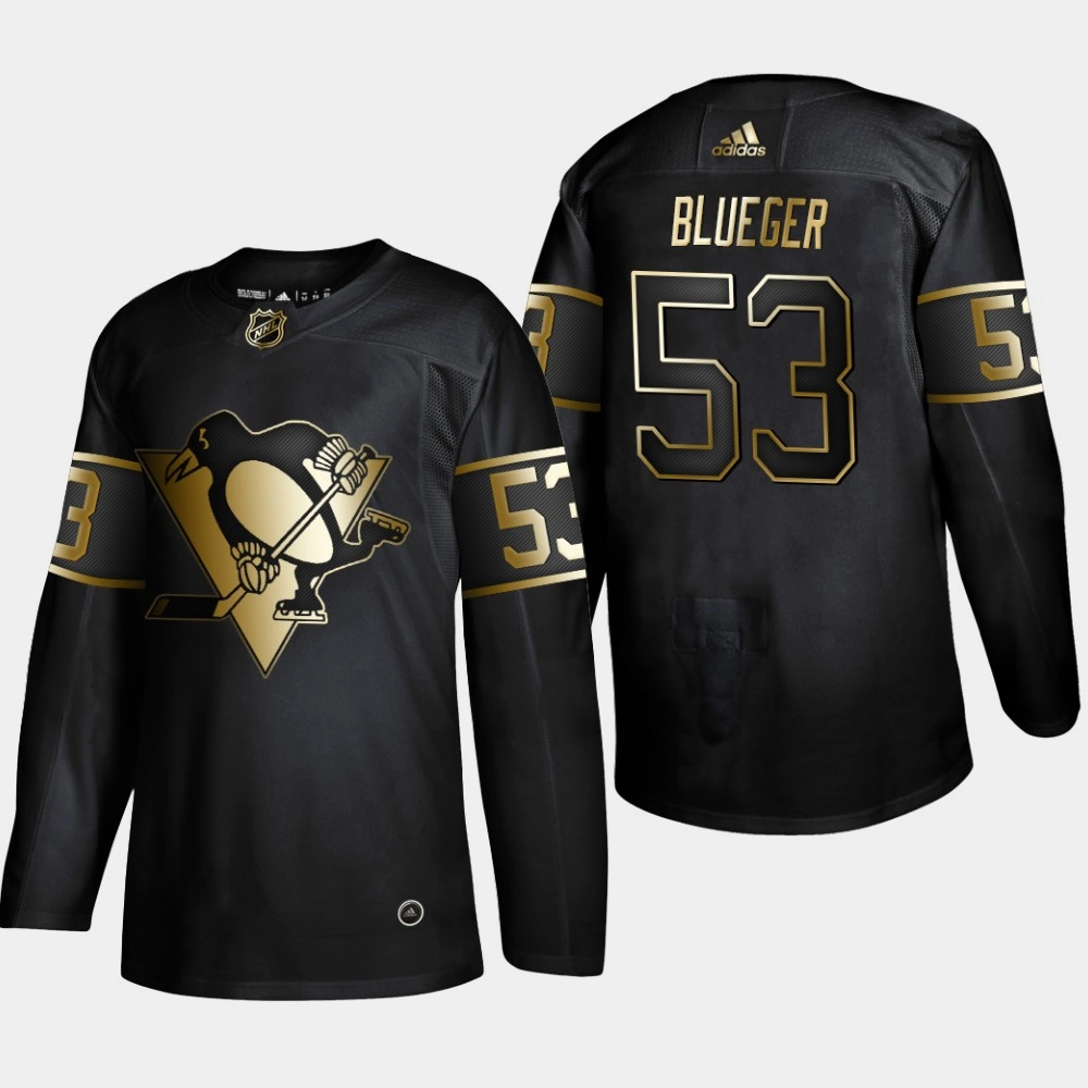 Women's Pittsburgh Penguins Teddy Blueger #53 Black 2019 NHL Golden Edition Authentic Player Jersey Women's Pittsburgh Penguins Teddy Blueger #53 Black 2019 NHL Golden Edition Authentic Player Jersey