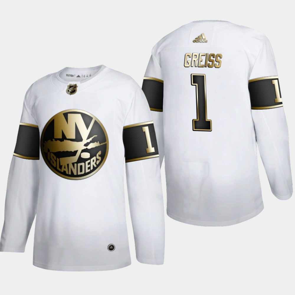 Youth New York Islanders Thomas Greiss #1 NHL Golden Edition White Authentic Jersey