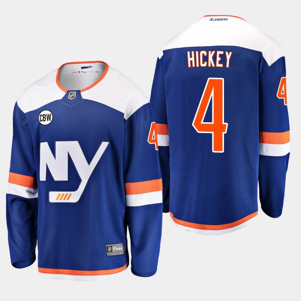 Men's New York Islanders Thomas Hickey #4 Blue 2019 Alternate Breakaway CBW Jersey