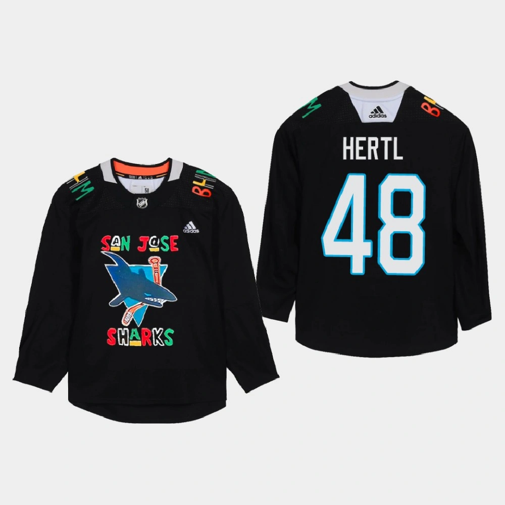 Men's San Jose Sharks Tomas Hertl #48 Black History Month Black Jersey