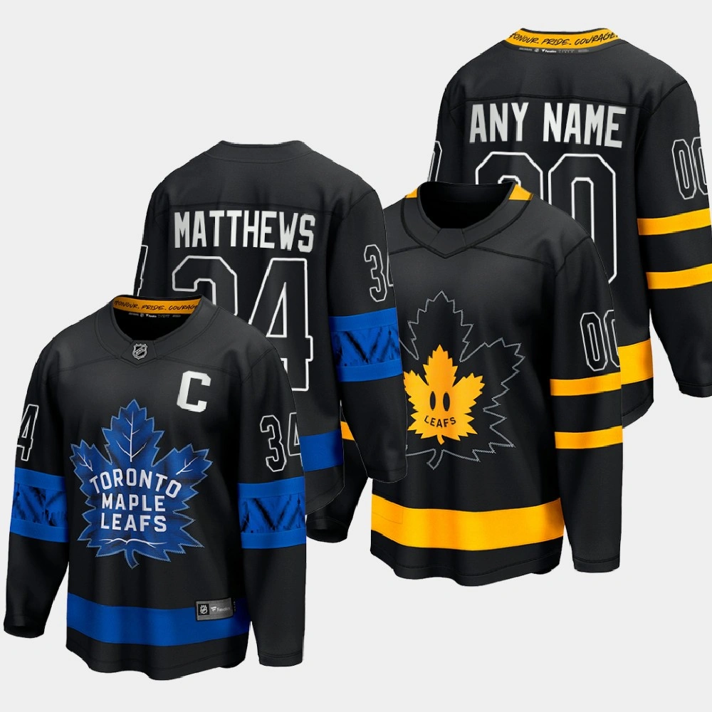 Women's Men Toronto Maple Leafs Auston Matthews #34 Alternate 2022 Drew house Black Jersey