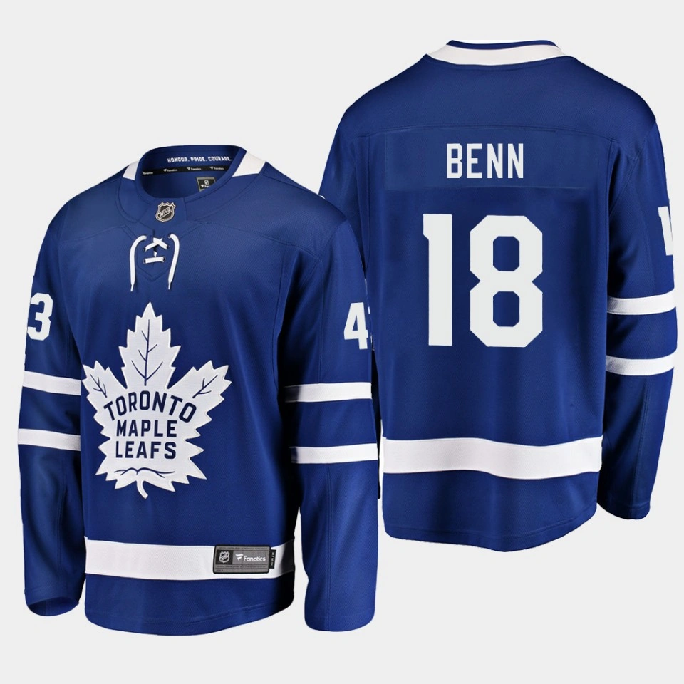 Youth Toronto Maple Leafs Jordie Benn #18 Home Breakaway Player Blue Jersey