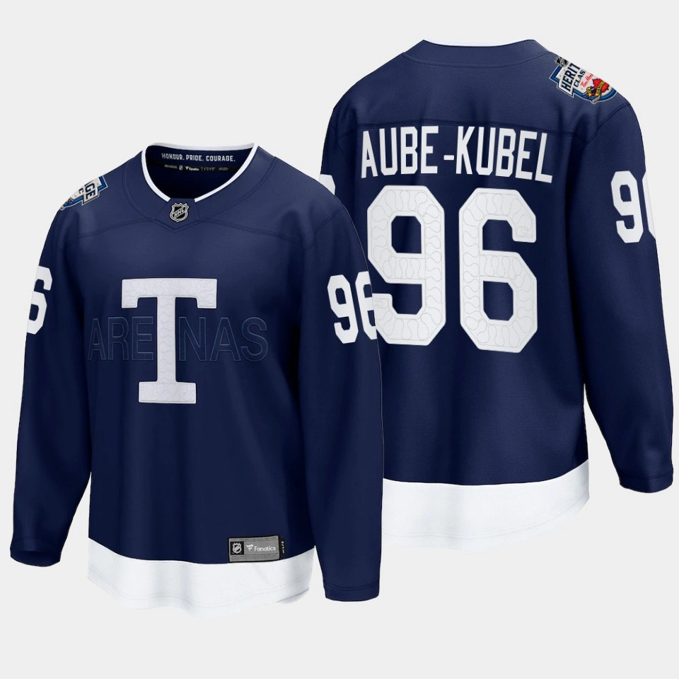Nicolas Aube-Kubel Toronto Maple Leafs 2022 Heritage Classic Breakaway Player Navy Jersey