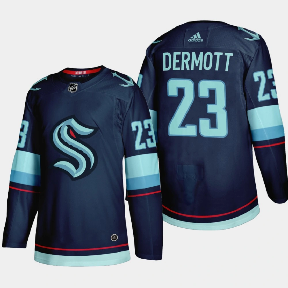 Men's Seattle Kraken Travis Dermott #23 2021 Expansion Draft Navy Jersey