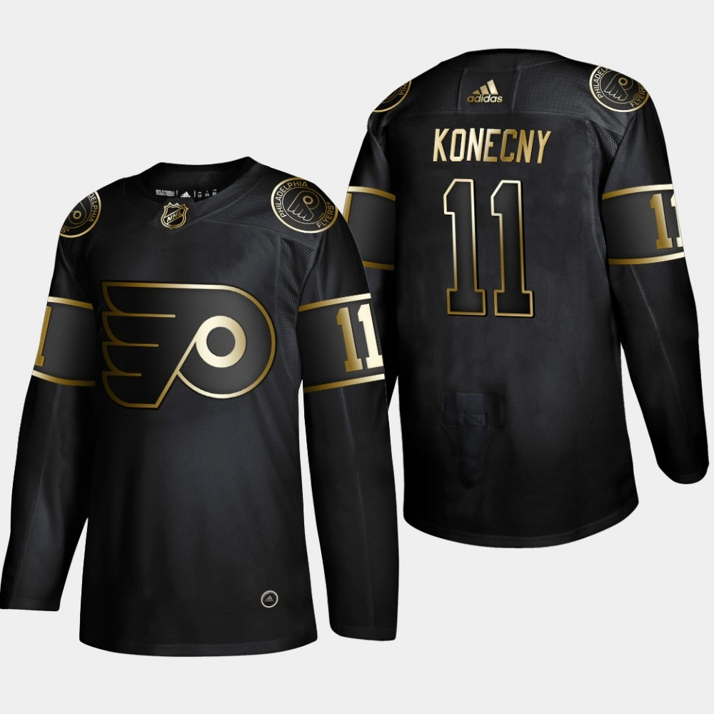 Women's Philadelphia Flyers Travis Konecny #11 2019 NHL Golden Edition Black Authentic Player Jersey