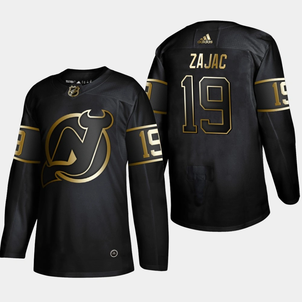 Men's New Jersey Devils Travis Zajac #19 2019 NHL Golden Edition Black Authentic Player Jersey Men's New Jersey Devils Travis Zajac #19 2019 NHL Golden Edition Black Authentic Player Jersey