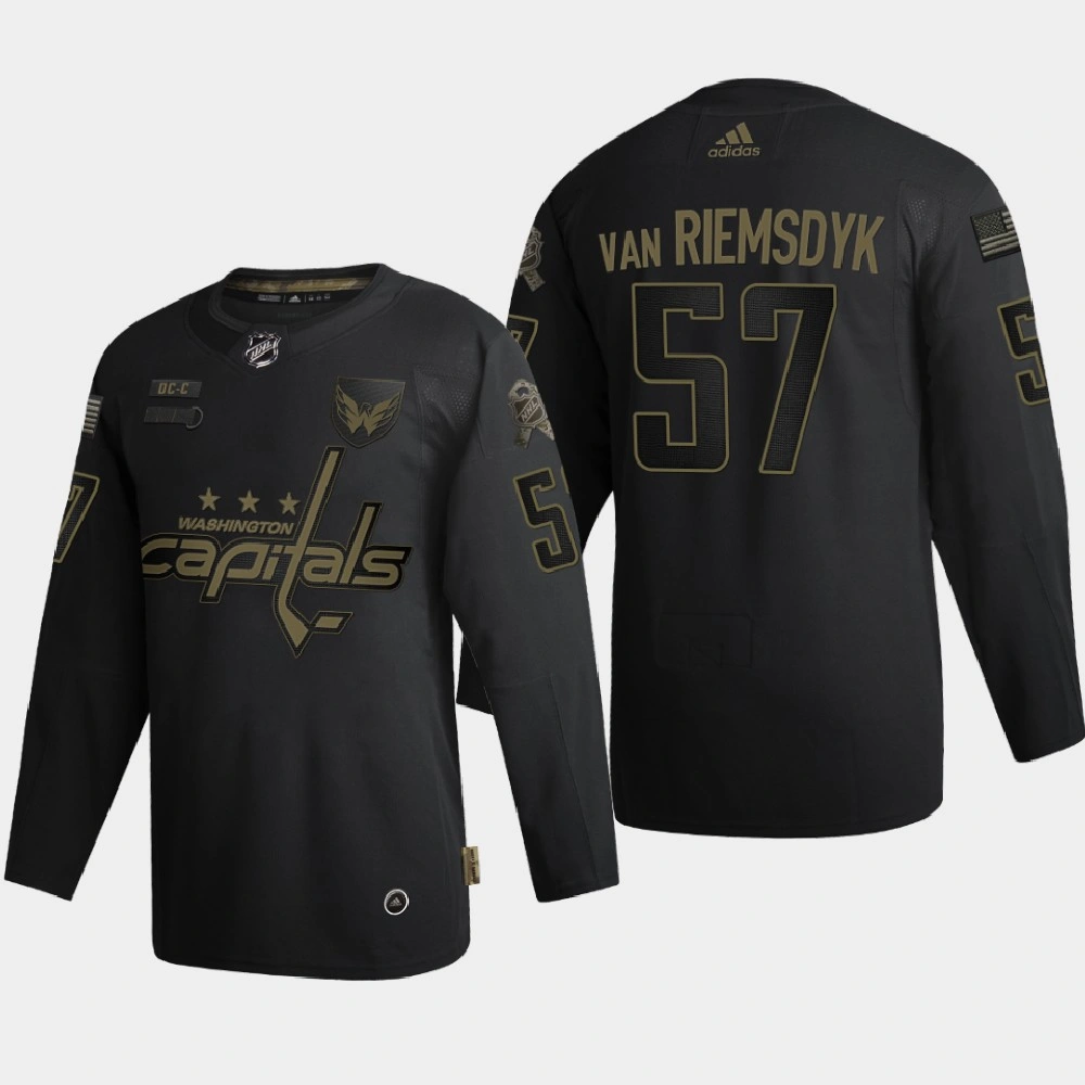 Youth Washington Capitals Trevor van Riemsdyk #57 2020 Veterans Day Authentic Black Jersey