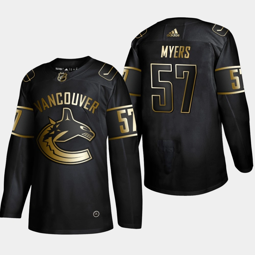 Women's Vancouver Canucks Tyler Myers #57 NHL Golden Edition Black Authentic Jersey Women's Vancouver Canucks Tyler Myers #57 NHL Golden Edition Black Authentic Jersey