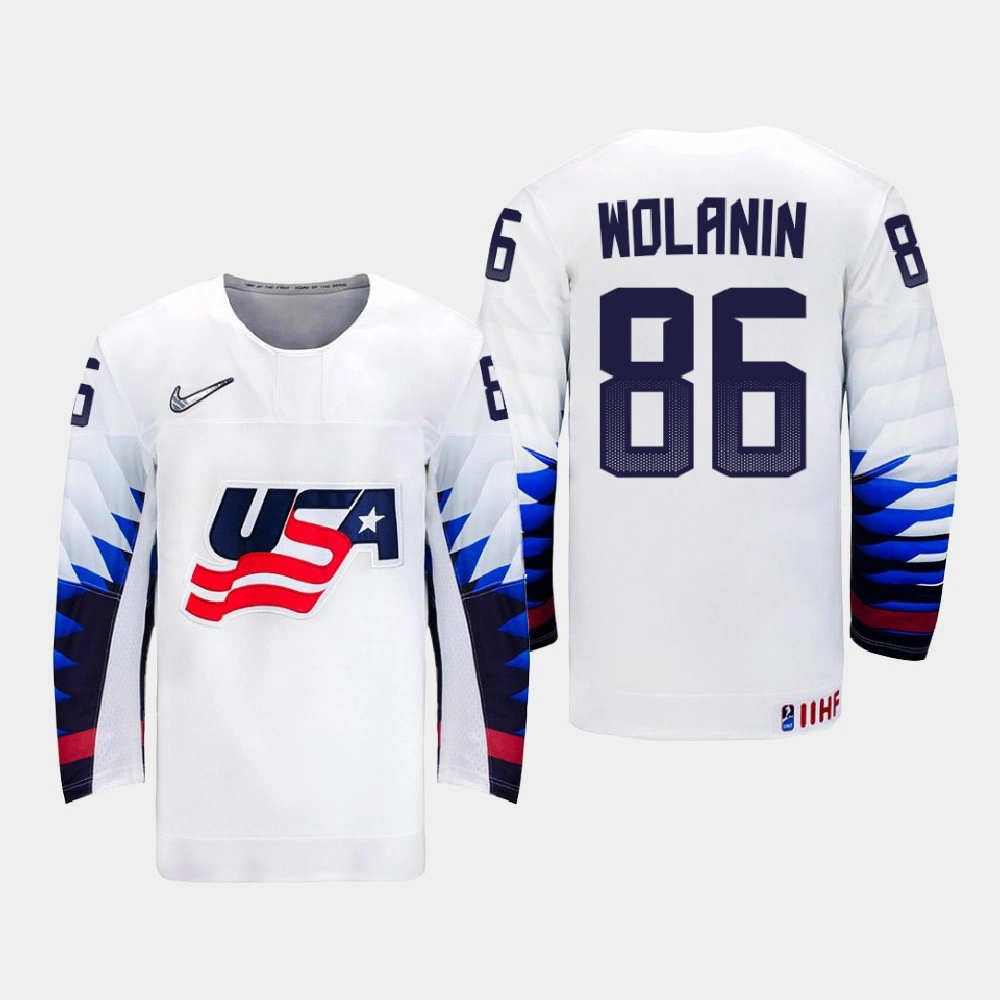 Men's USA Team Christian Wolanin #86 2021 IIHF World Championship Home White Jersey Men's USA Team Christian Wolanin #86 2021 IIHF World Championship Home White Jersey